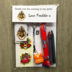 Harry Potter party Bags, pre filled party favours, personalised.