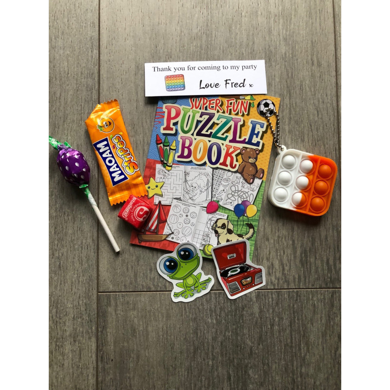 POP IT party Bags, pre filled party favours, personalised.